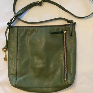 Fossil Moss Green Tara Leather Crossbody